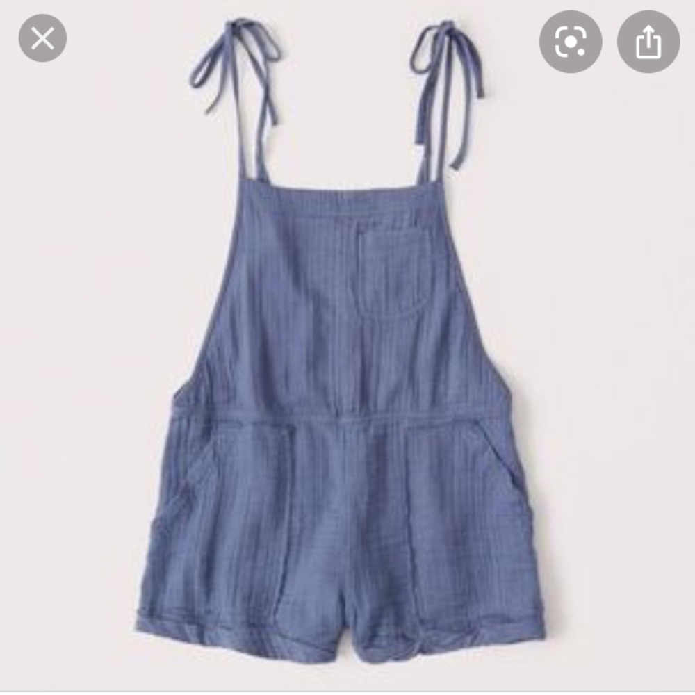 Blue Abercrombie overall soft romper
